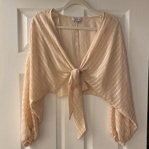 Cream Tie-Front Blouse